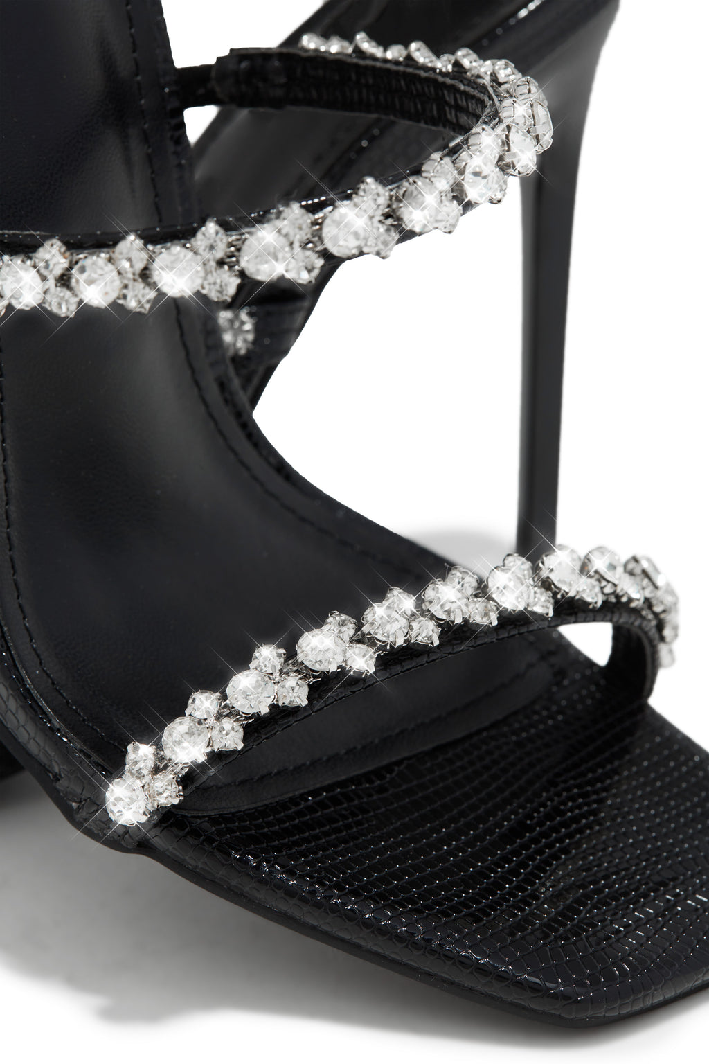 Amyna Embellished High Heel Mules - Black